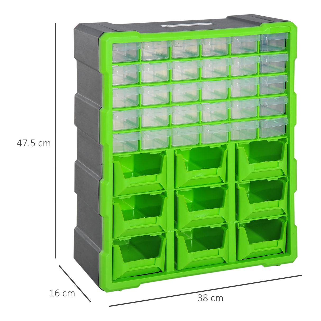 easycomfort easycomfort cassettiera box per accessori minuteria verde 38x16x47.5cm