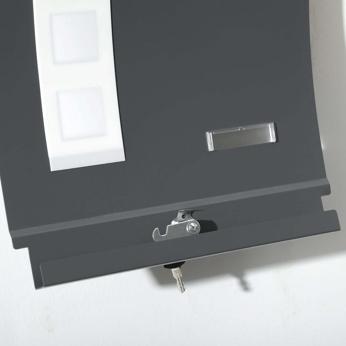 easycomfort cassetta postale ricurva in acciaio con 3 fessure e 2 chiavi di sicurezza 45x10x32 cm grigio