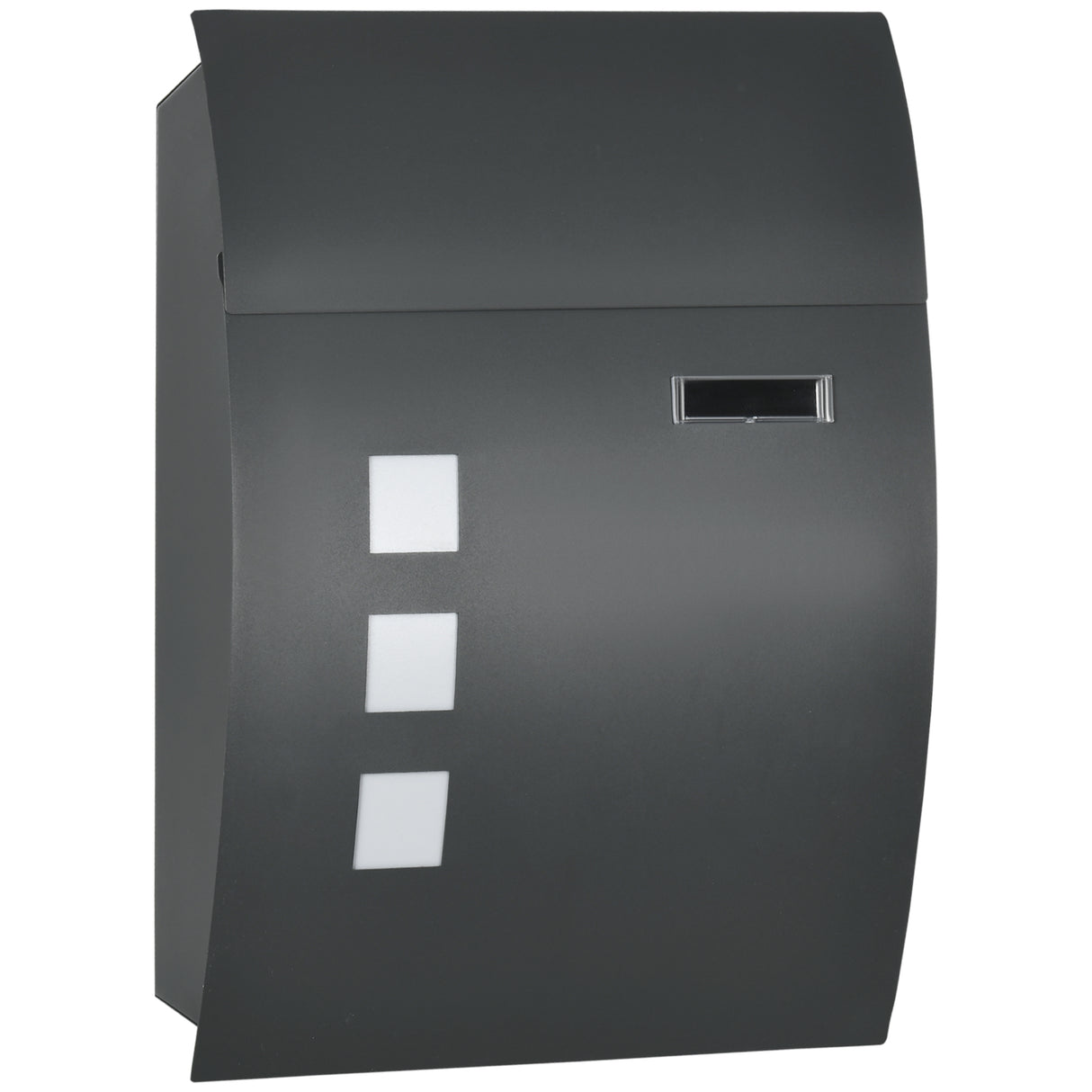 easycomfort cassetta postale ricurva in acciaio con 3 fessure e 2 chiavi di sicurezza 45x10x32 cm grigio