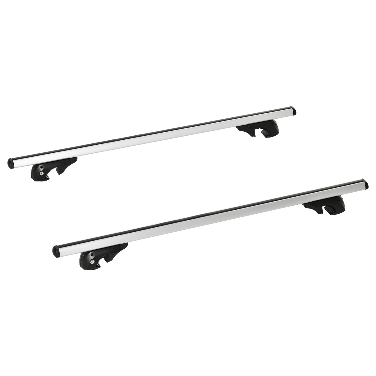 easycomfort barre portapacchi per auto con serratura e chiavi in lega di alluminio 125x5.5x7cm max. 75 kg
