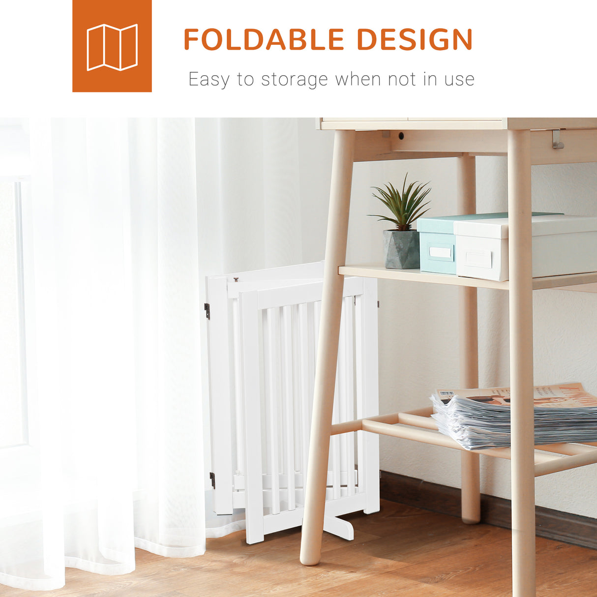 easycomfort cancellino per cani pieghevole a 3 pannelli porta centrale con blocco struttura in mdf 155x76cm bianco
