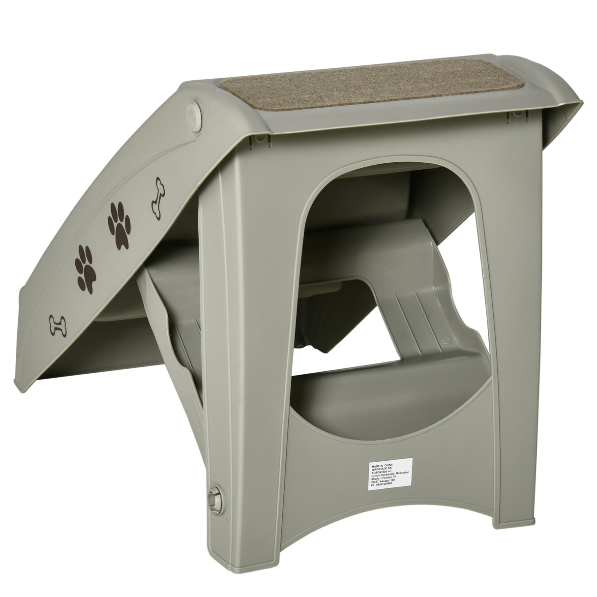 easycomfort scaletta per cani pieghevole con 4 gradini antiscivolo animali fino 20kg grigio