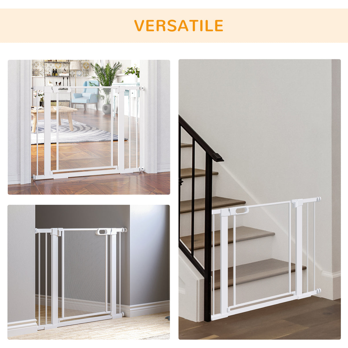 easycomfort cancellino per cani estensibile a pressione con chiusura automatica per spazi da 75 103cm bianco
