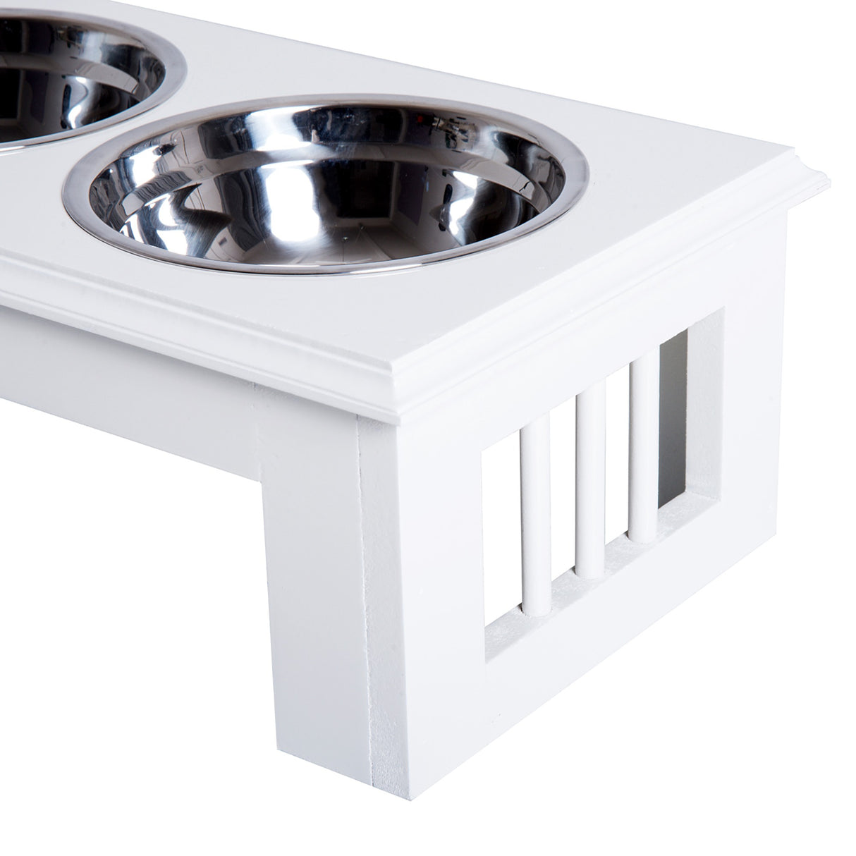 easycomfort easycomfort ciotola rialzata per cani in acciaio inossidabile 2 piatti 44x24x15cm