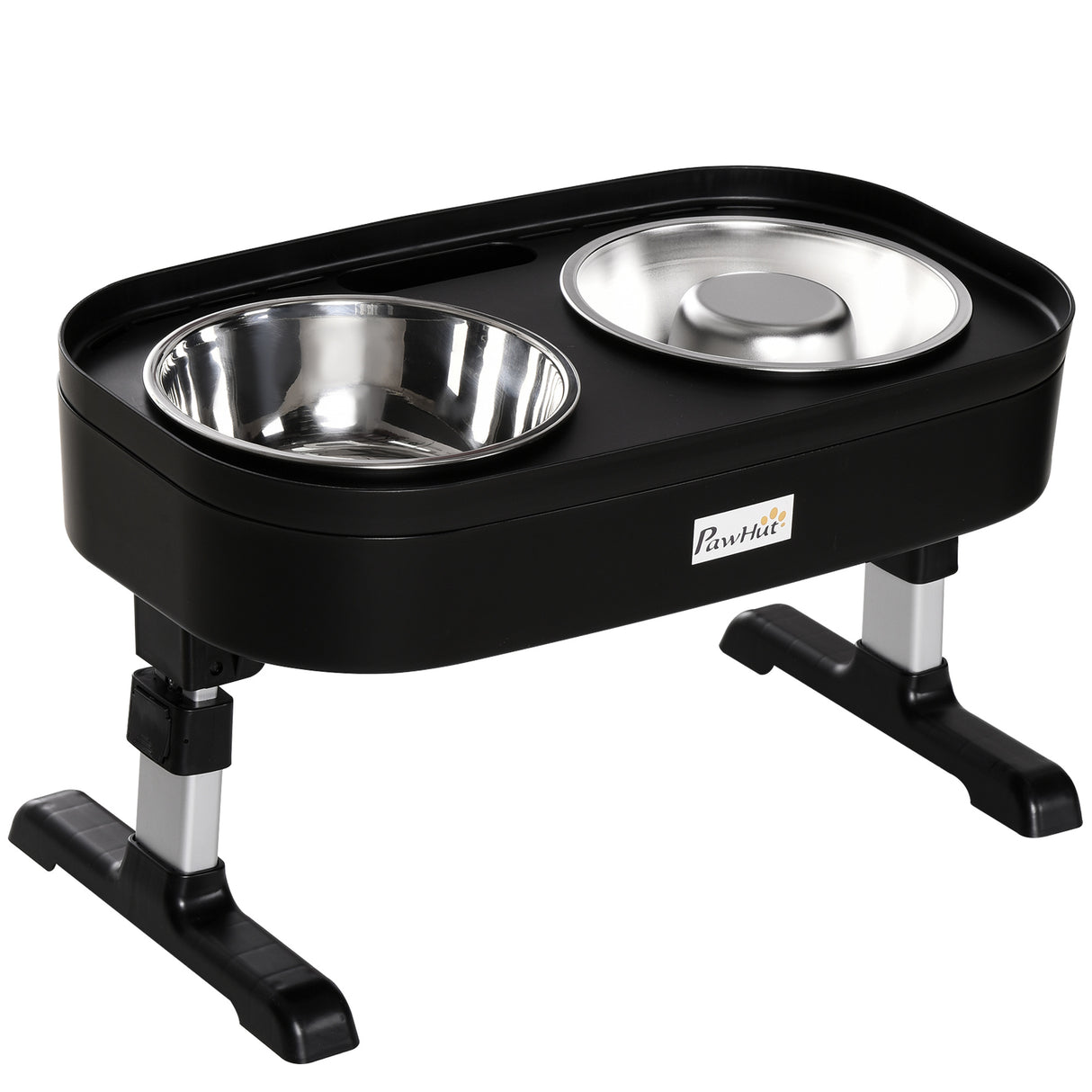 easycomfort easycomfort set di ciotole rialzate per cani in acciaio con altezza regolabile su 4 livelli nero
