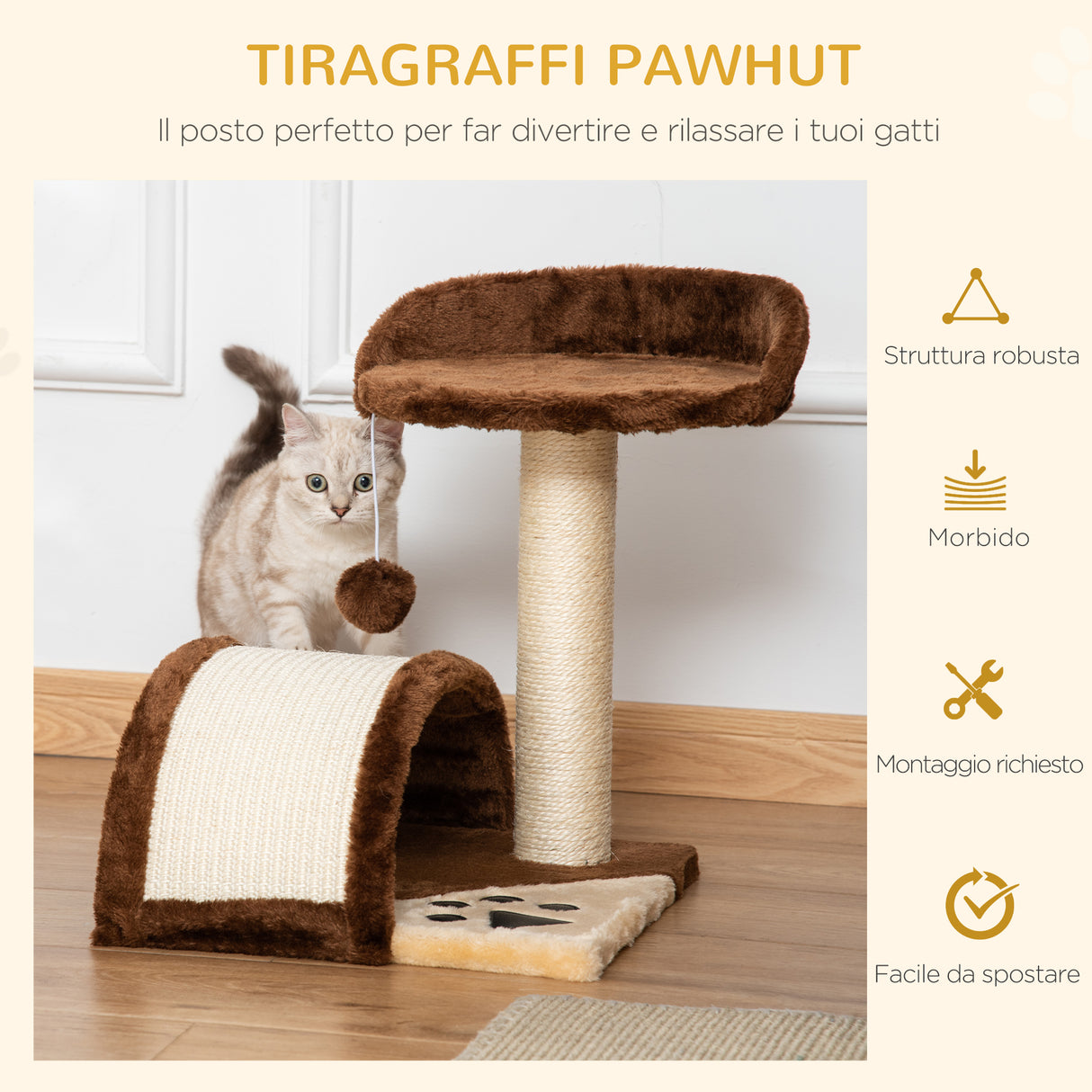 easycomfort easycomfort albero per gatto marrone 36x36x44cm