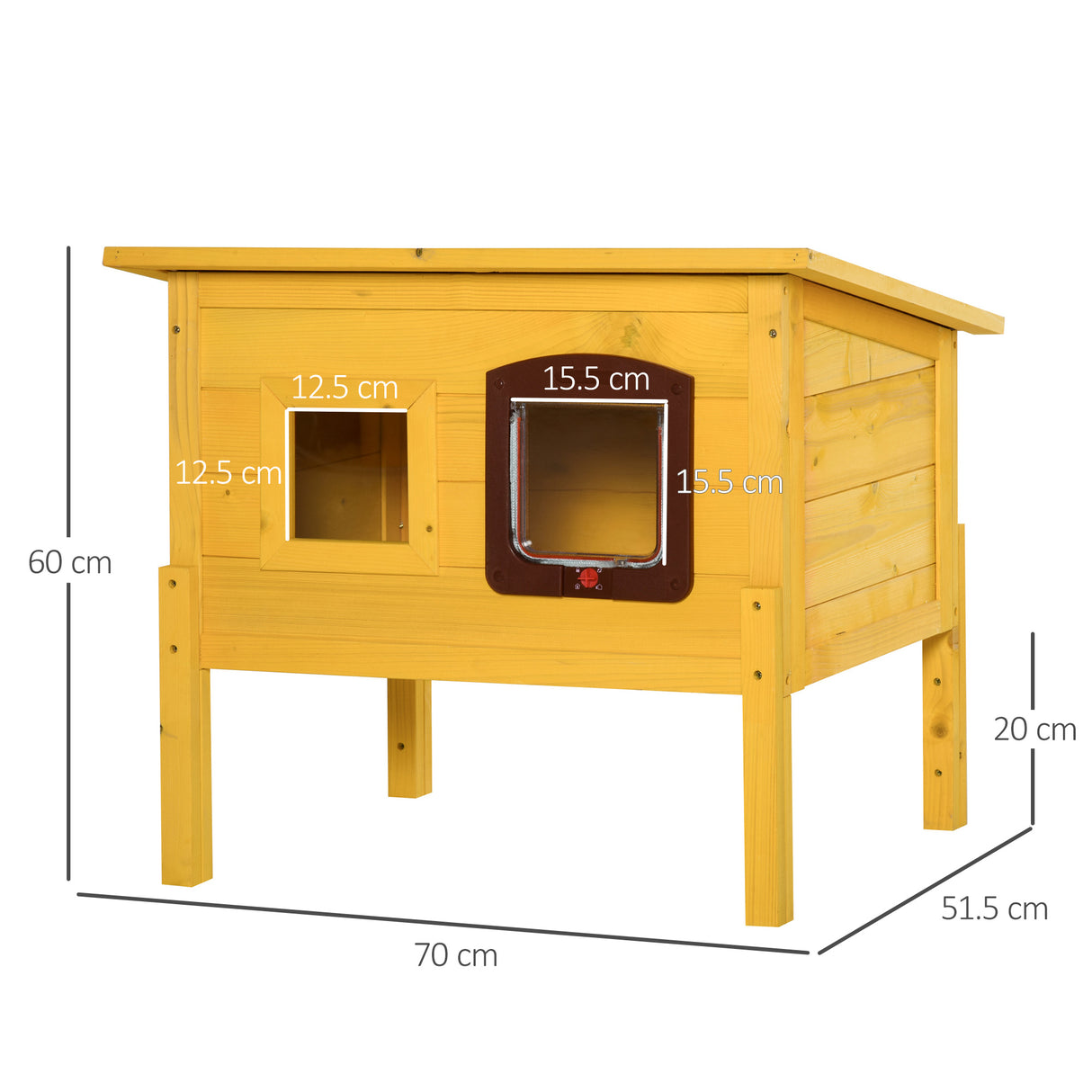 easycomfort easycomfort cuccia casetta per animali domestici in legno di abete 70x51.5x60cm