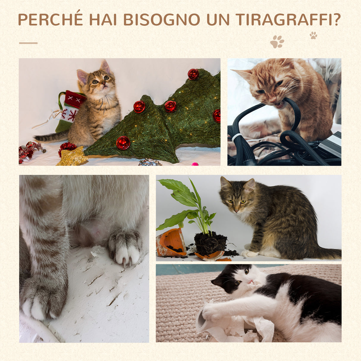 easycomfort easycomfort albero tiragraffi con cuccia per gatti in legno sisal naturale beige 40x30x131cm