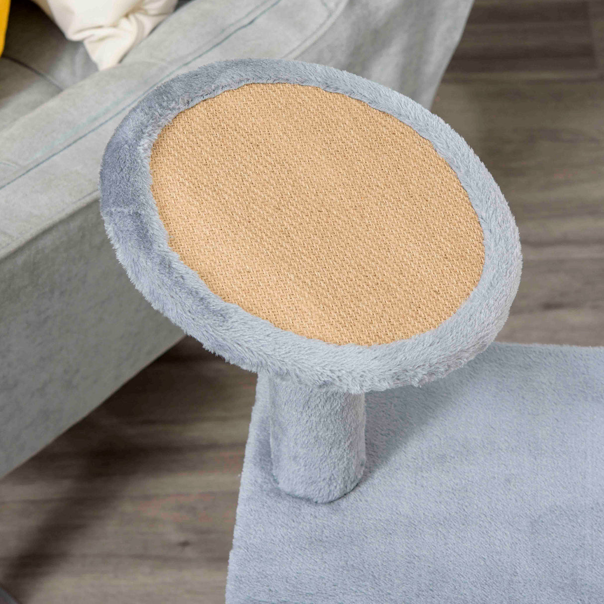 easycomfort easycomfort tiragraffi per gatti con pali in juta casetta e cuscino rivestimento peluche altezza 84cm grigio