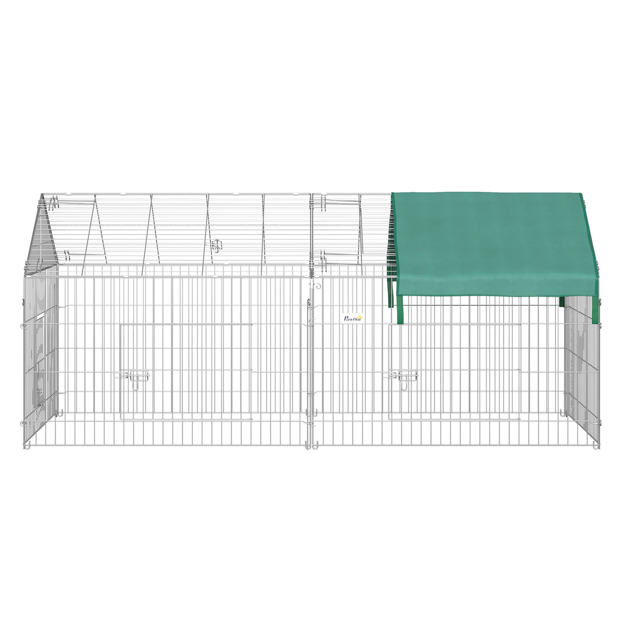 easycomfort recinto per animali con telo di copertura in acciaio con porte 220x103x103cm