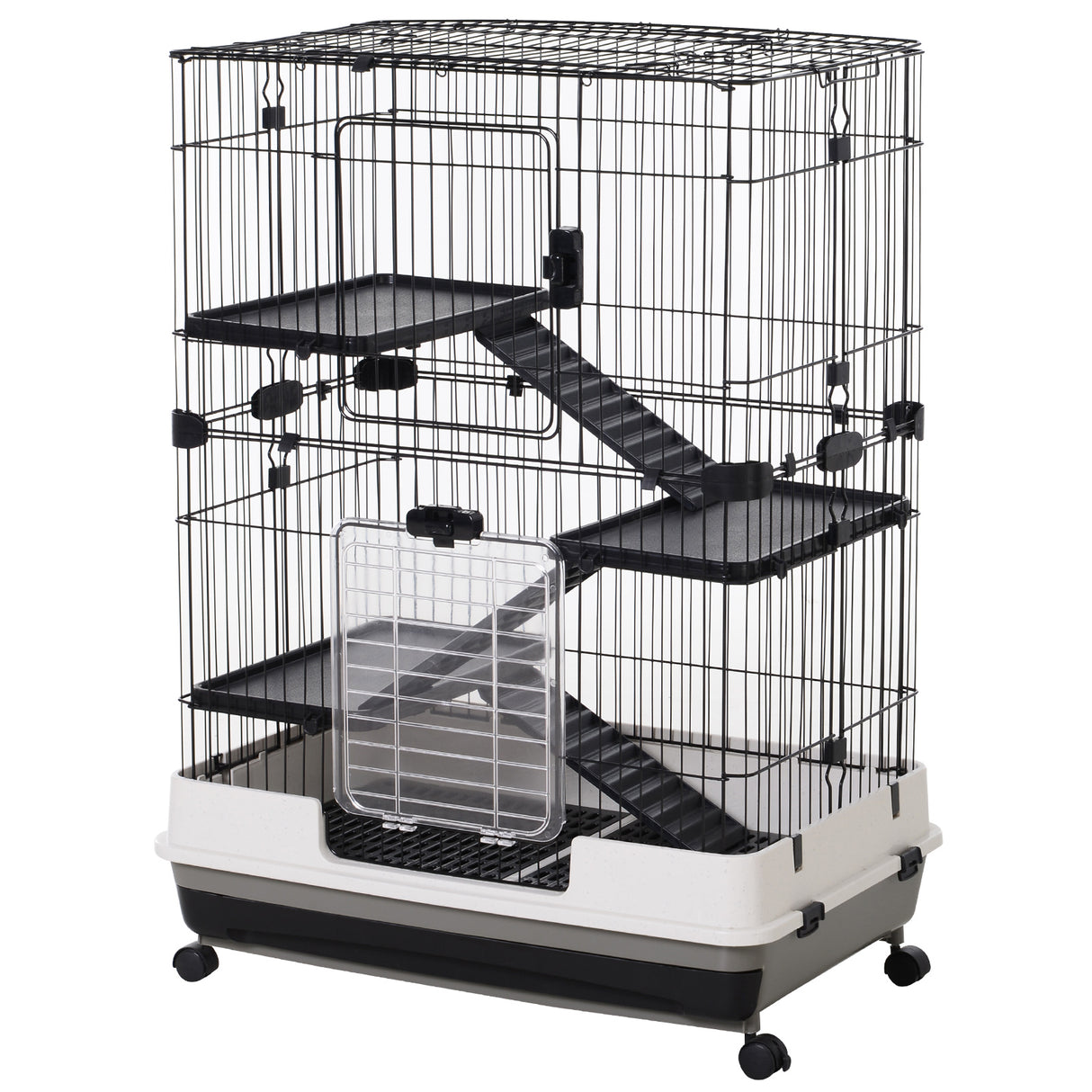 easycomfort easycomfort gabbia a 3 piani in metallo per roditori criceti conigli e porcellini d india