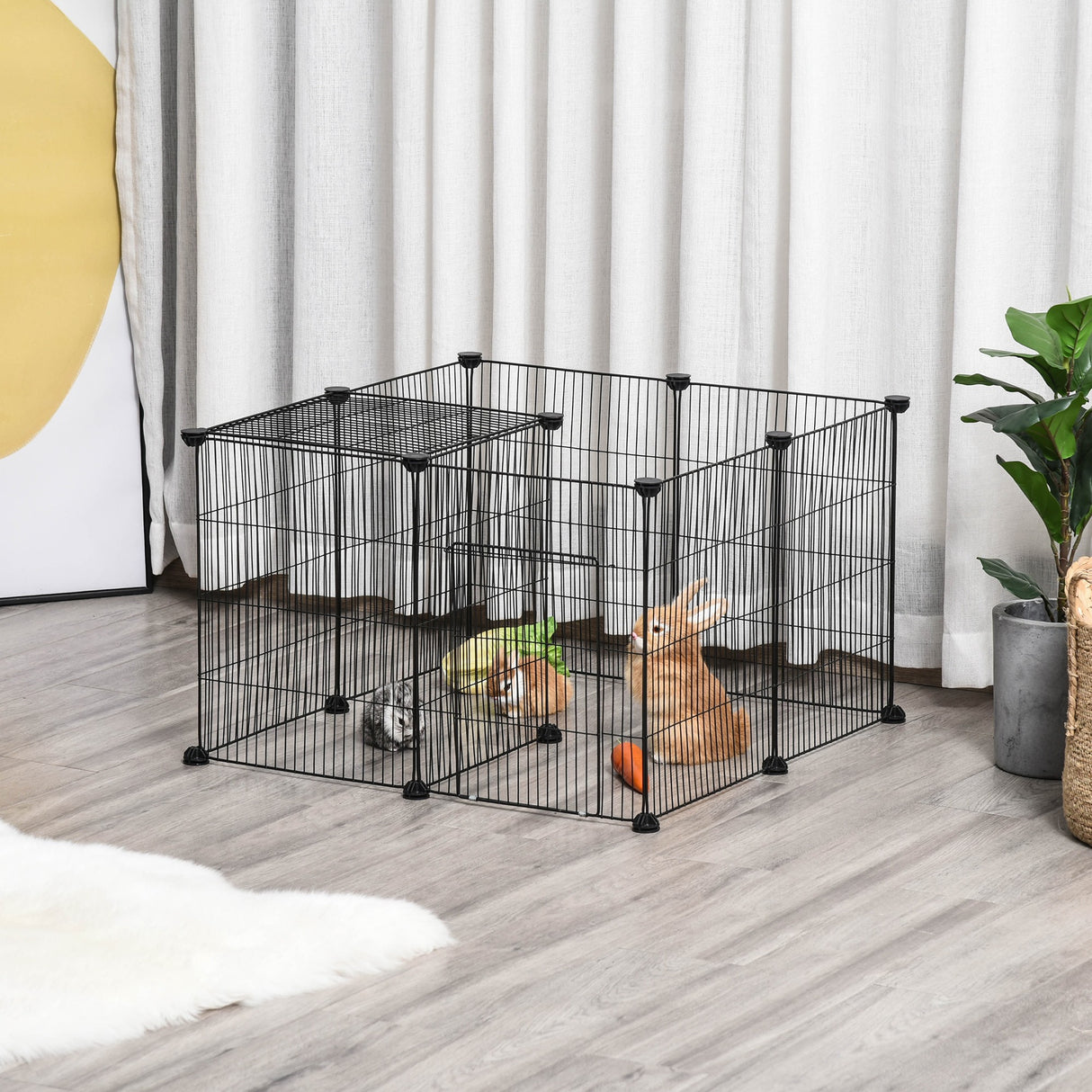 easycomfort easycomfort gabbia per conigli e piccoli animali 22 pannelli modulabili in metallo