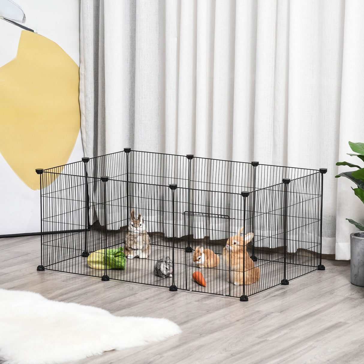 easycomfort easycomfort gabbia per conigli e piccoli animali 22 pannelli modulabili in metallo