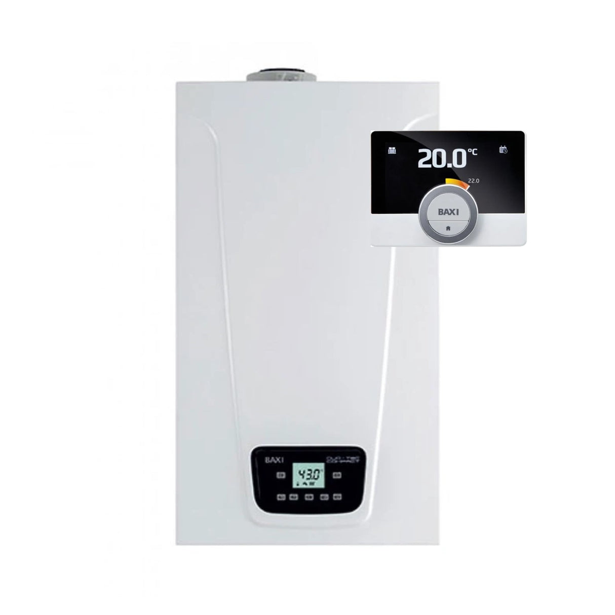 caldaia baxi duo tec compact e 24 mago kw a condensazione low nox completa di kit scarico fumi metano o gpl con termostato mago integrato novita 7542