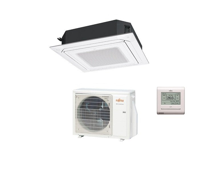 climatizzatore condizionatore fujitsu cassetta 4 vie serie eco kr circular flow 36000 btu r 32 cod. 3ngf88150 white auxg36krlb novita