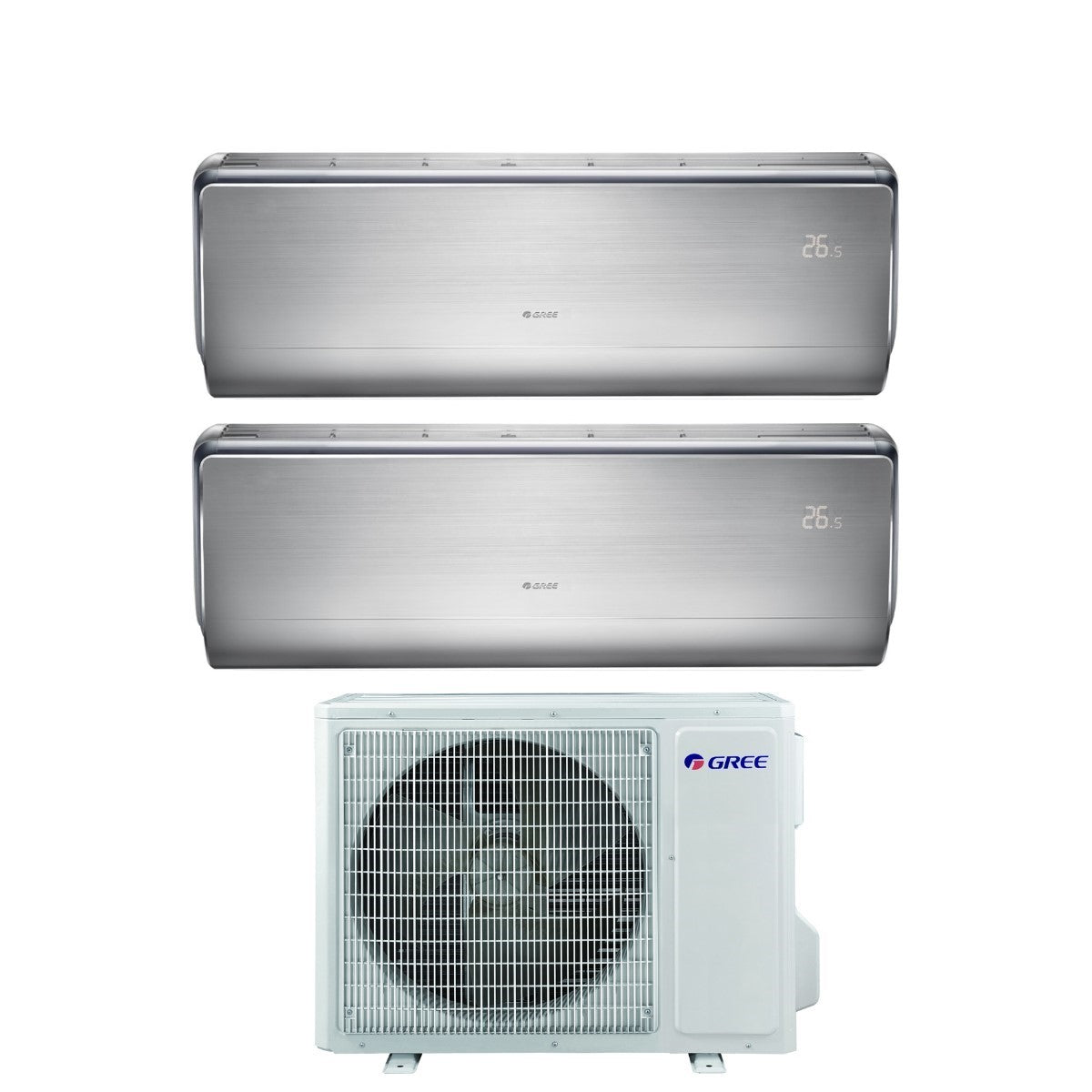 climatizzatore condizionatore gree dual split inverter serie u crown 9_12 con gwhd 18 nk6oo r 32 wi fi integrato 9000_12000