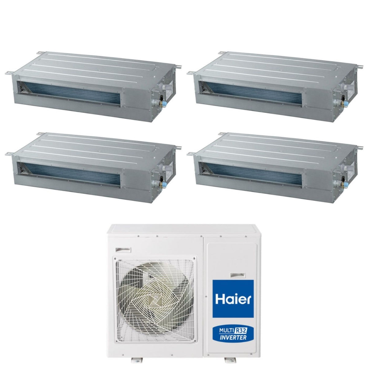 climatizzatore condizionatore haier quadri split inverter serie canalizzato slim 9_9_12_12 con 4u85s2sh1fa r32 wifi optional 9000_9000_12000_12000