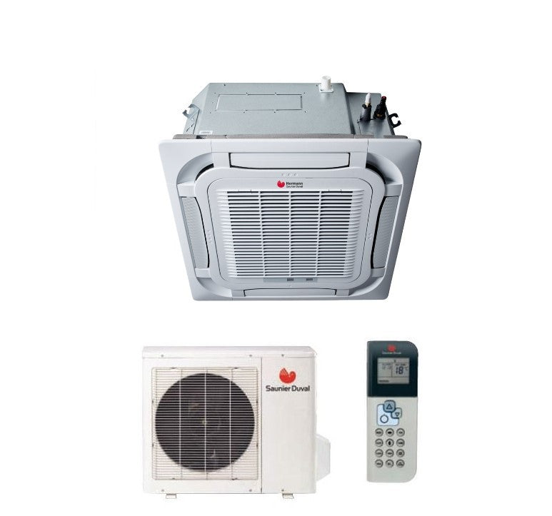 climatizzatore condizionatore hermann saunier duval cassetta a 4 vie inverter serie vivair sdh19 34000 btu sdh 19 100 ikn r 32 novita
