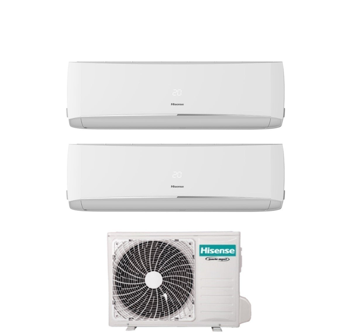 climatizzatore condizionatore hisense dual split inverter serie halo 9_12 con 2amw42u4rgc r 32 wi fi integrato 9000_12000