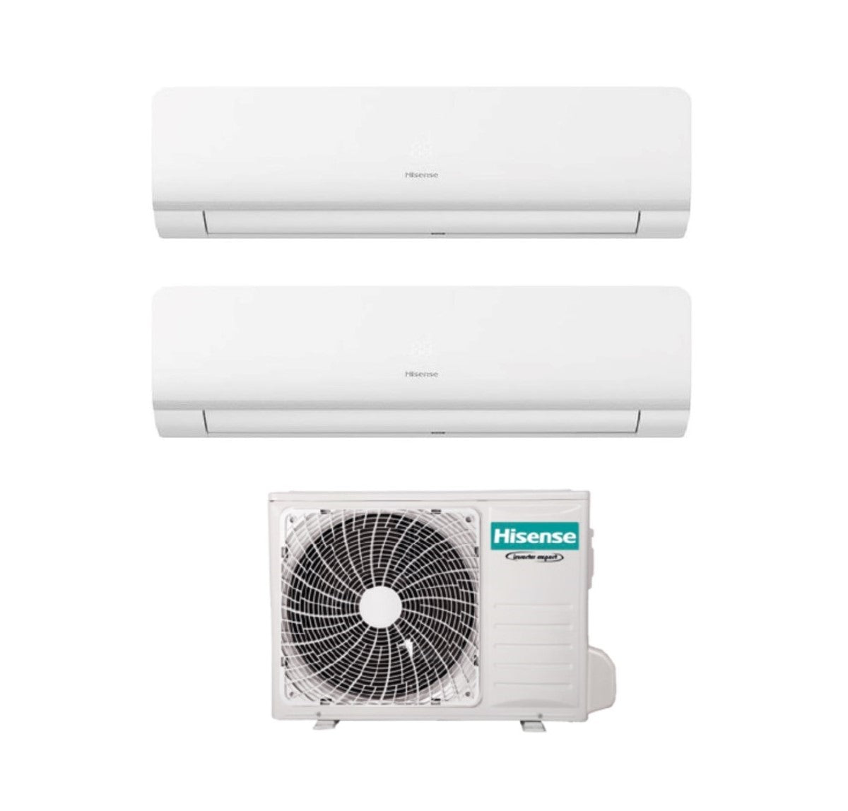 climatizzatore condizionatore hisense dual split inverter serie new energy 7_12 con 2amw52u4rxc r 32 wi fi integrato 7000_12000 novita