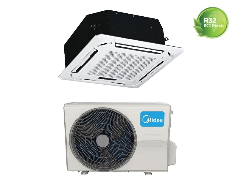 climatizzatore condizionatore inverter midea cassetta 4 vie super slim 90x90 30000 btu mcd1 30hrfnx a__ wi fi optional griglia inclusa