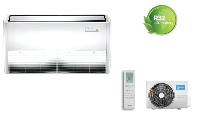 climatizzatore condizionatore inverter midea soffitto pavimento 24000 btu mue 24hrfnx r 32 a__ completo di comando novita