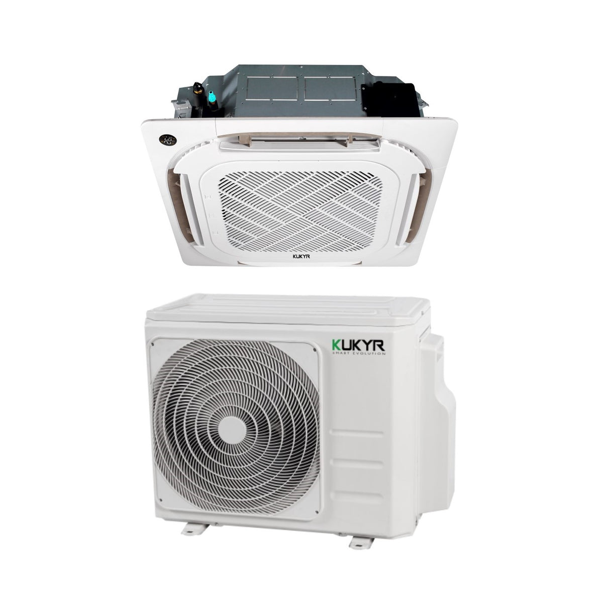 climatizzatore condizionatore kukyr cassetta 90x90 inverter 24000 btu r 32 wi fi optional con telecomando e griglia inclusa