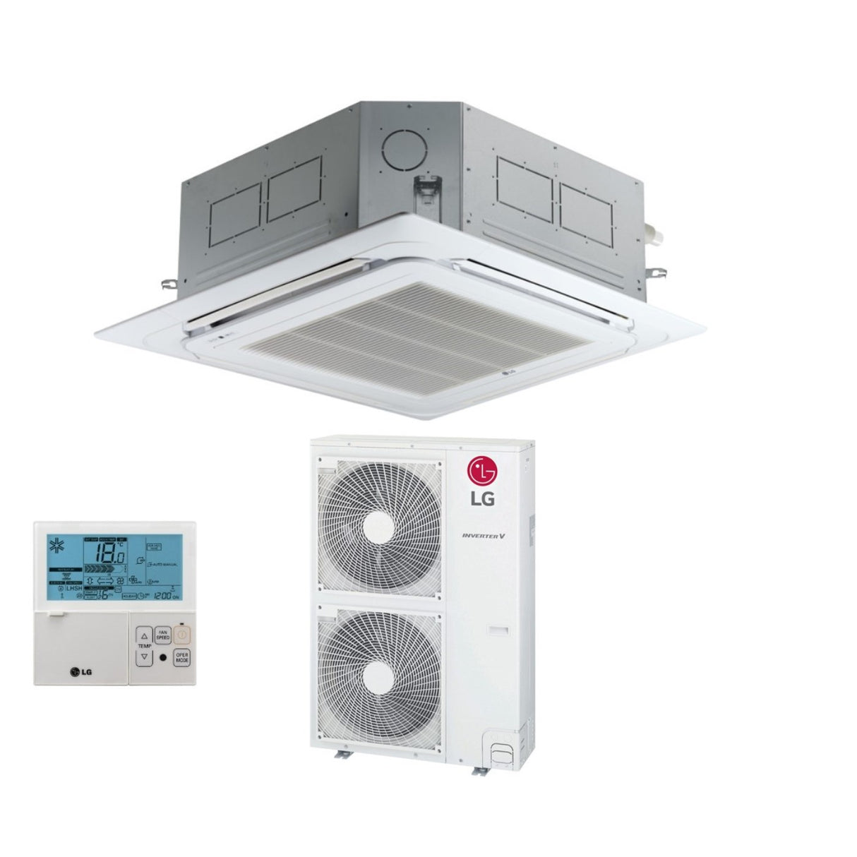 climatizzatore condizionatore lg cassetta a 4 vie inverter 36000 btu ut36f r 32 wi fi optional con comando a filo e pannello incluso novita