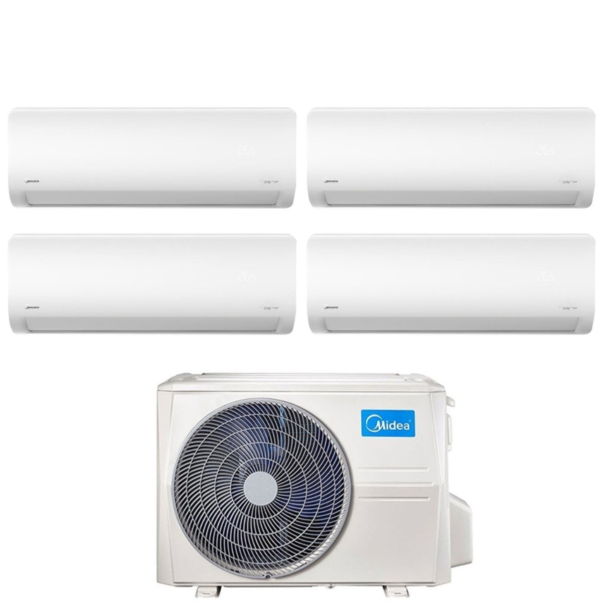 climatizzatore condizionatore midea quadri split inverter serie xtreme 9_9_12_12 con m4oe 28hfn8 r 32 wi fi integrato 9000_9000_12000_12000 novita