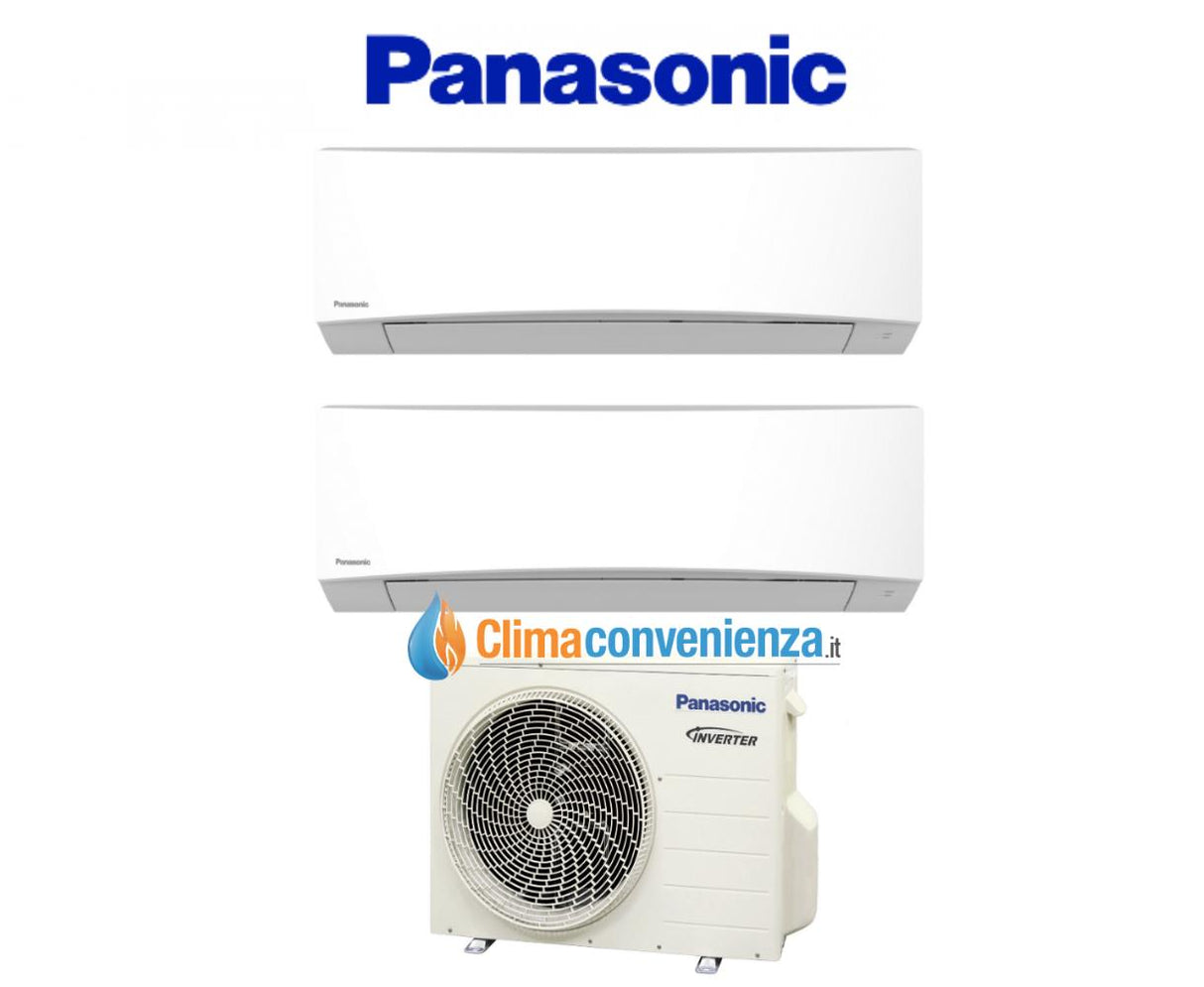 climatizzatore condizionatore panasonic dual split inverter serie tz 9_12 con cu 2re15sbe wi fi optional 9000_12000 17050