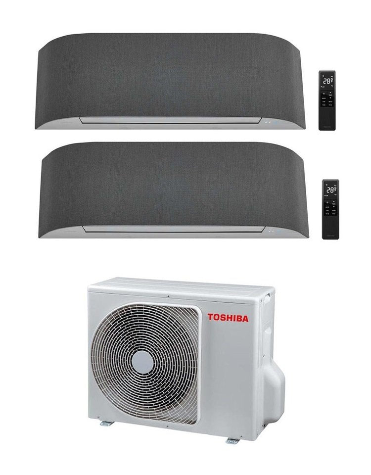 climatizzatore condizionatore toshiba dual split inverter serie haori 10000_10000 9000_9000 wi fi integrato grigio chiaro grigio scuro 10_10 9_9 novita