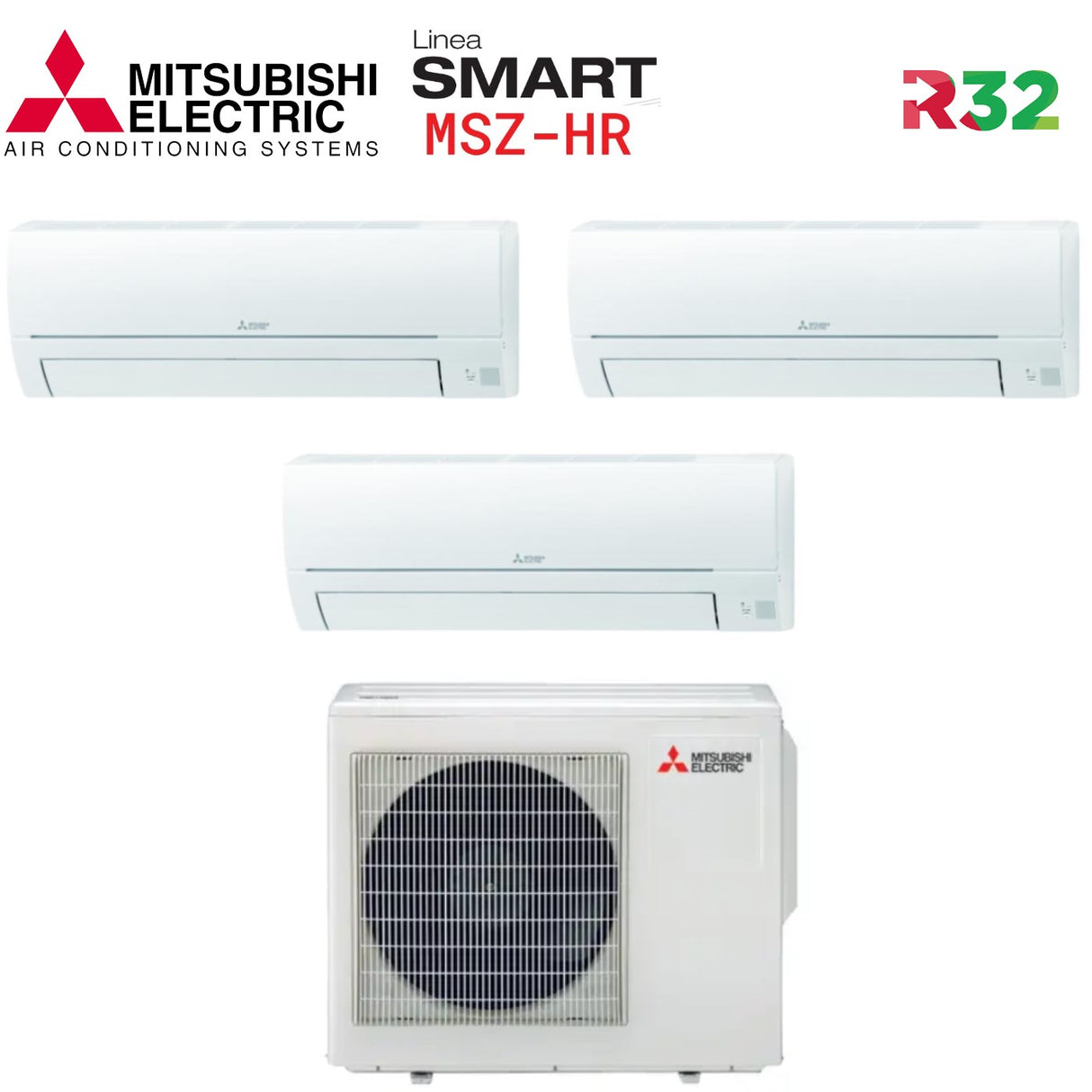 climatizzatore condizionatore trial split mitsubishi electric serie smart msz hr 12000_12000_12000 con mxz 3ha50vf wi fi optional 12_12_12 novita gas r 32
