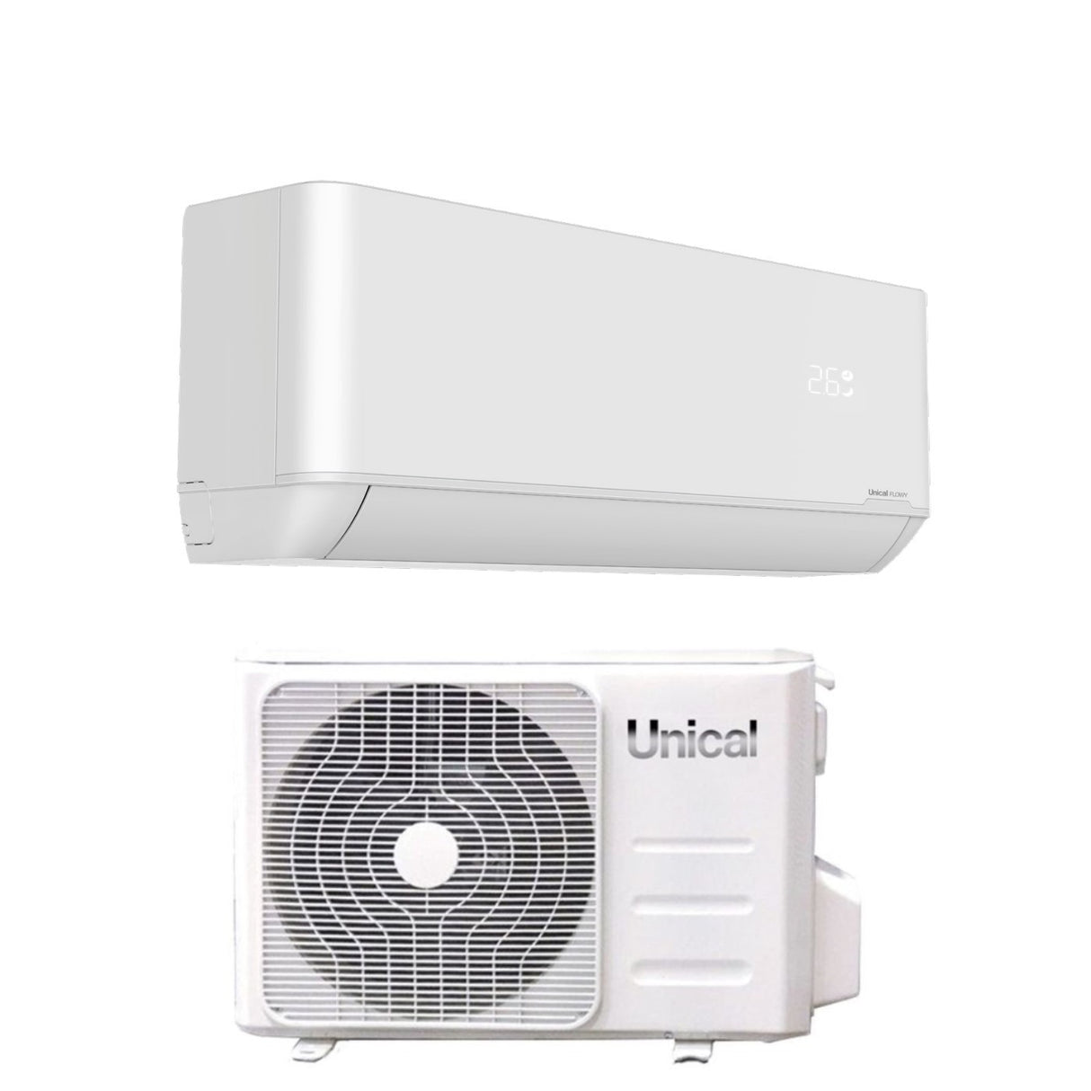 climatizzatore condizionatore unical inverter serie flowy 18000 btu flwy 18h r 32 wi fi optional classe a__ a_