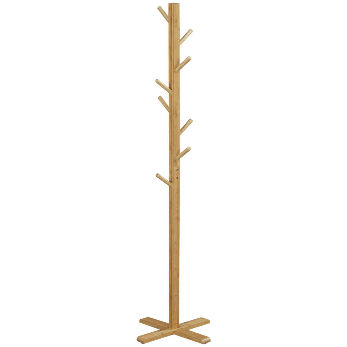 easycomfort easycomfort appendi abiti da terra in legno di bambu con 8 ganci e base a x 49 5x 49 5x 178cm naturale