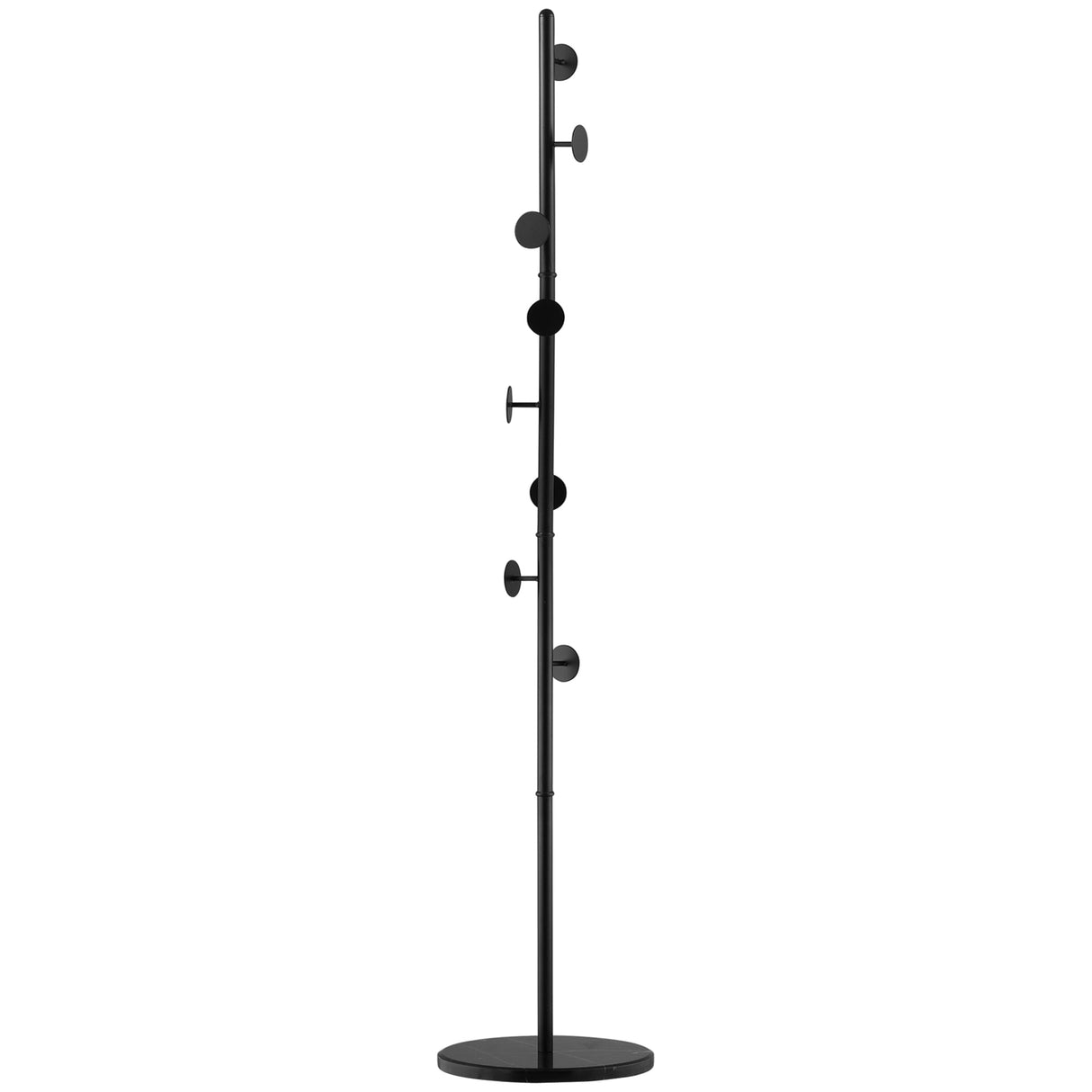 easycomfort easycomfort appendiabiti da terra con 8 ganci struttura in acciaio con base in marmo 35x35x170cm nero