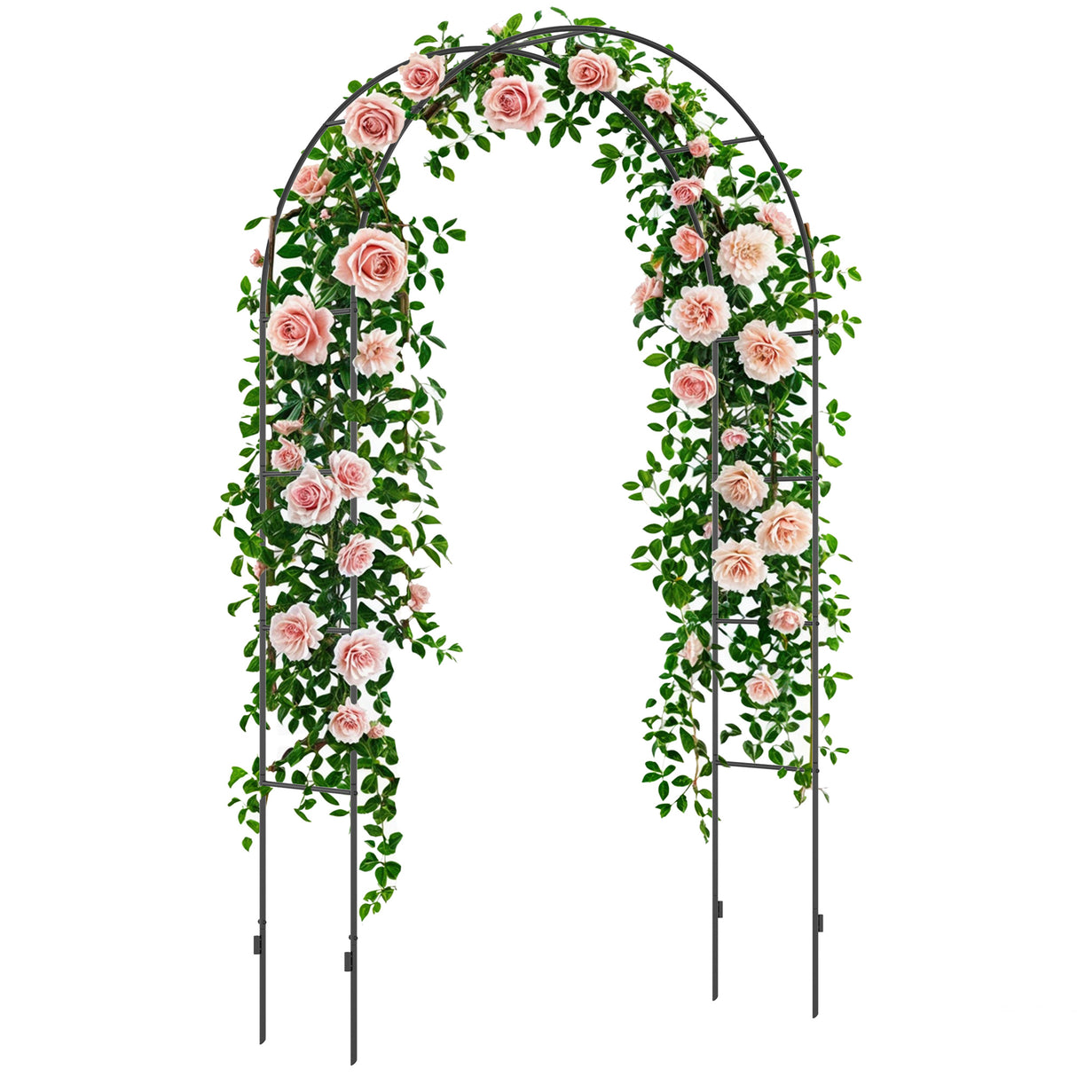 easycomfort easycomfort arco per rampicanti in metallo per giardino ed esterni 140x40x240cm nero