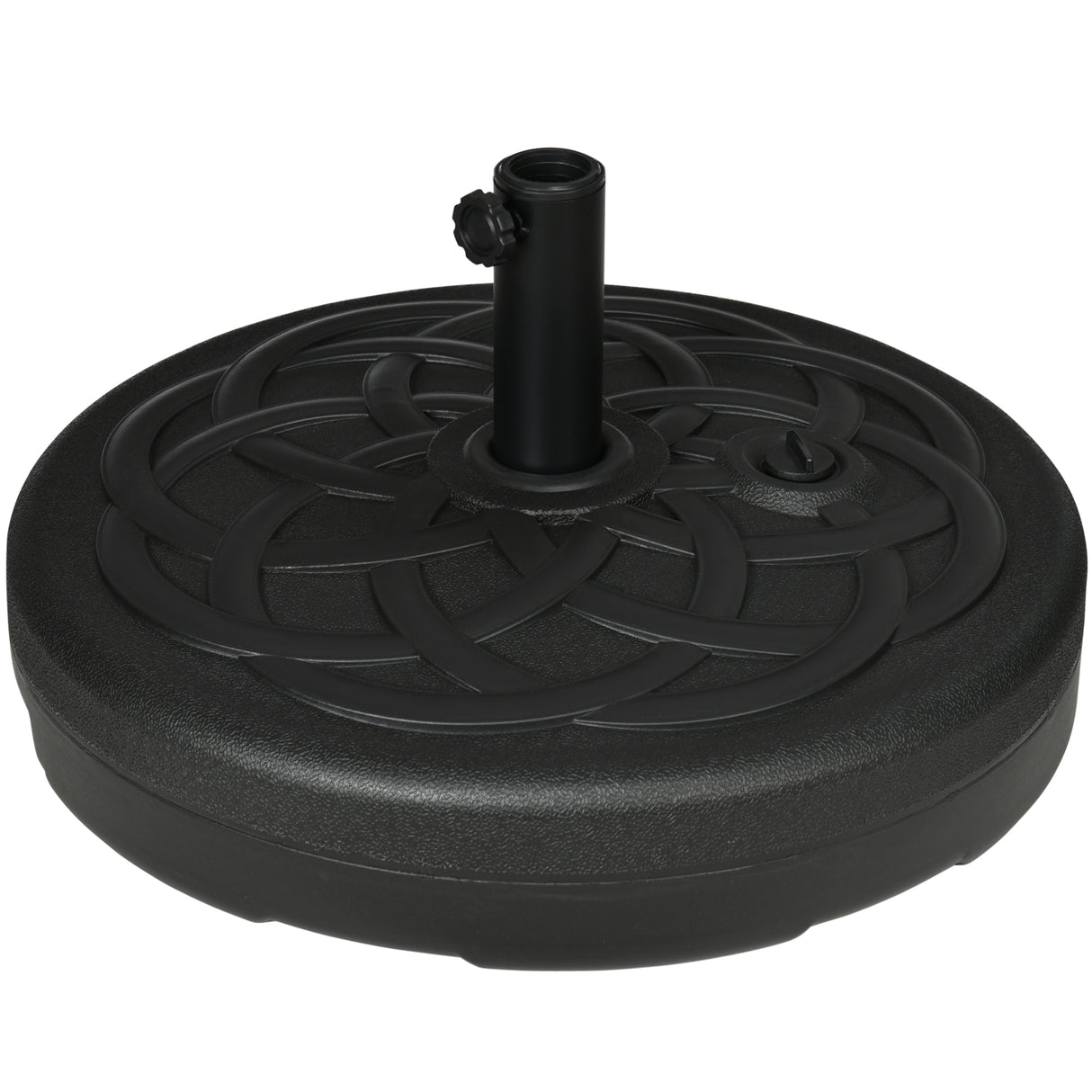 easycomfort easycomfort base per ombrellone rotonda in plastica riempibile con acqua e sabbia per pali da 38 48 mm 56 cm nero