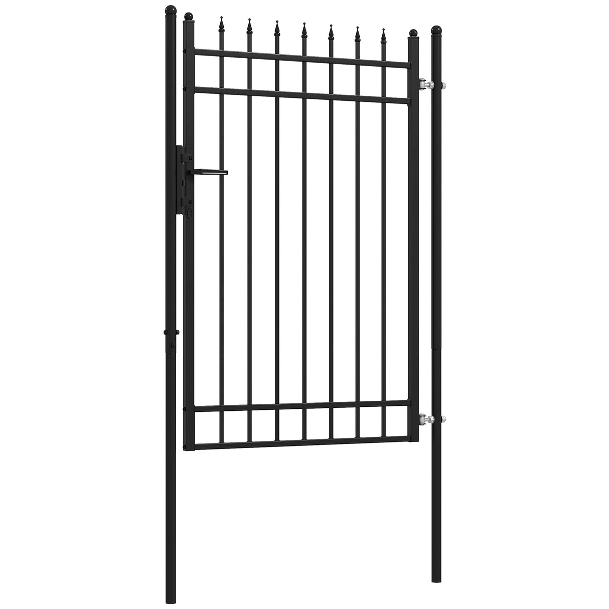 easycomfort easycomfort cancelletto di sicurezza con serratura 3 chiavi e 2 paletti in acciaio zincato 107x204 cm nero
