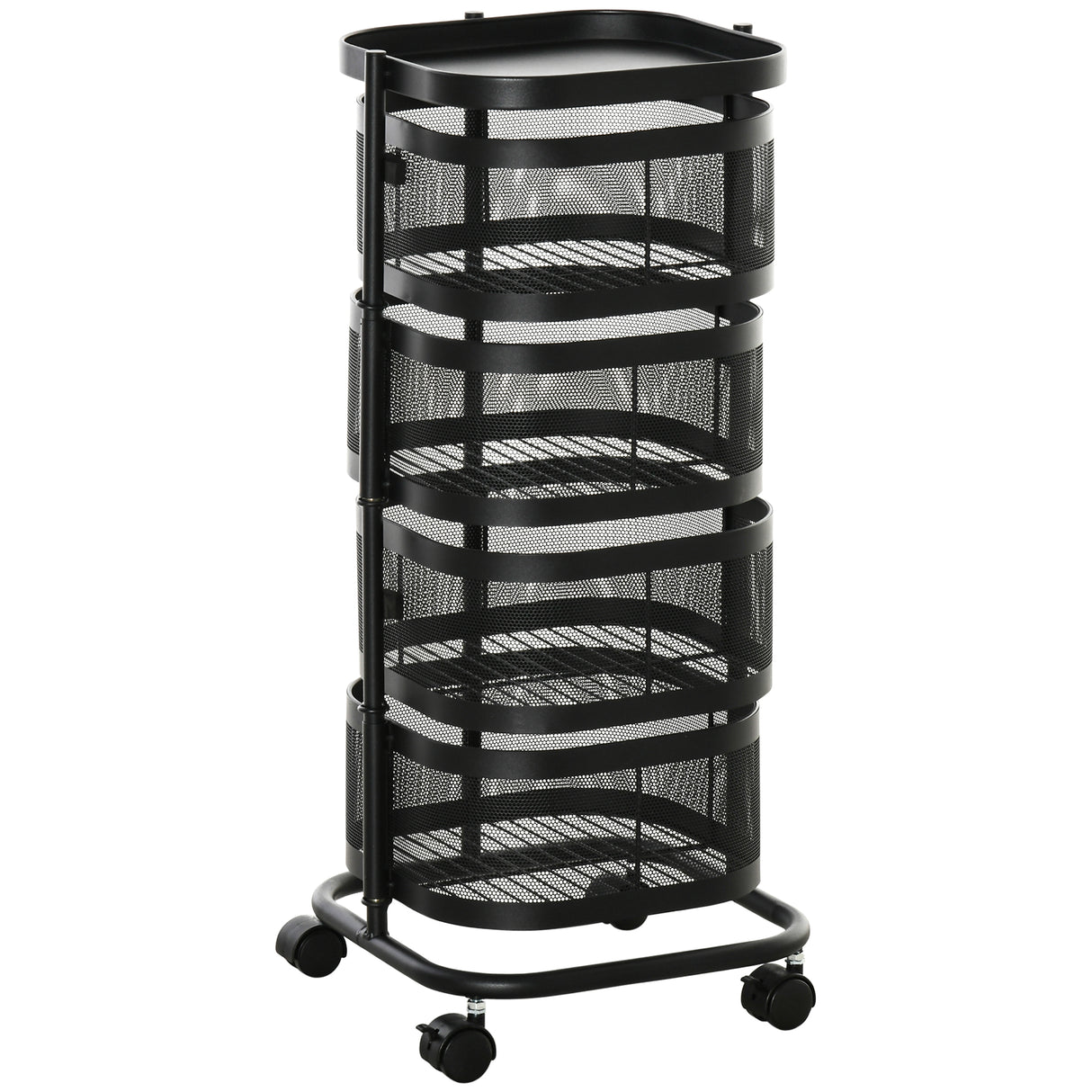easycomfort easycomfort carrello portavivande con 4 cestelli piano dappoggio e ruote in acciaio e pp 33x33x77 cm