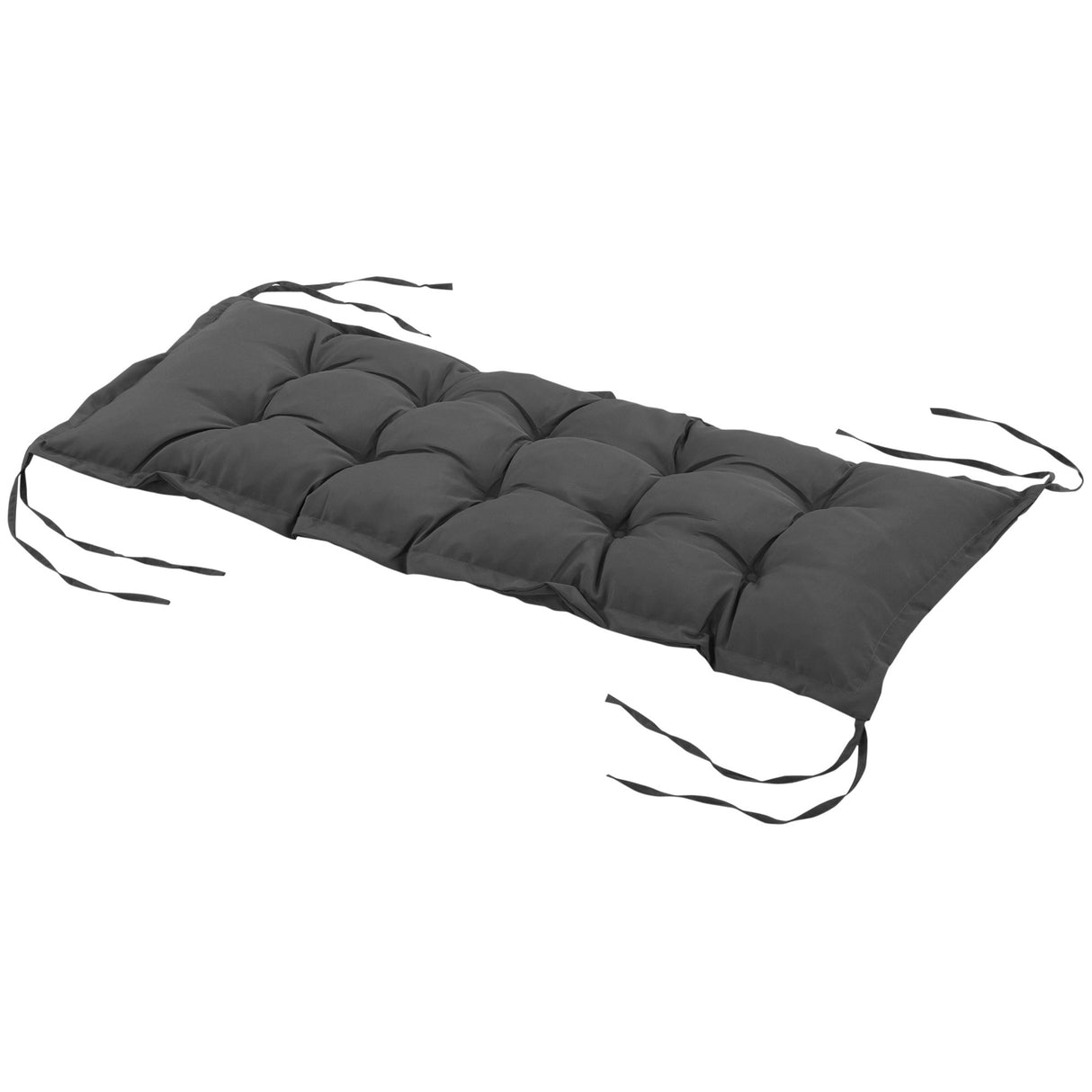 easycomfort easycomfort cuscino per panchina da giardino con laccetti e imbottitura spessa 100x40cm grigio scuro