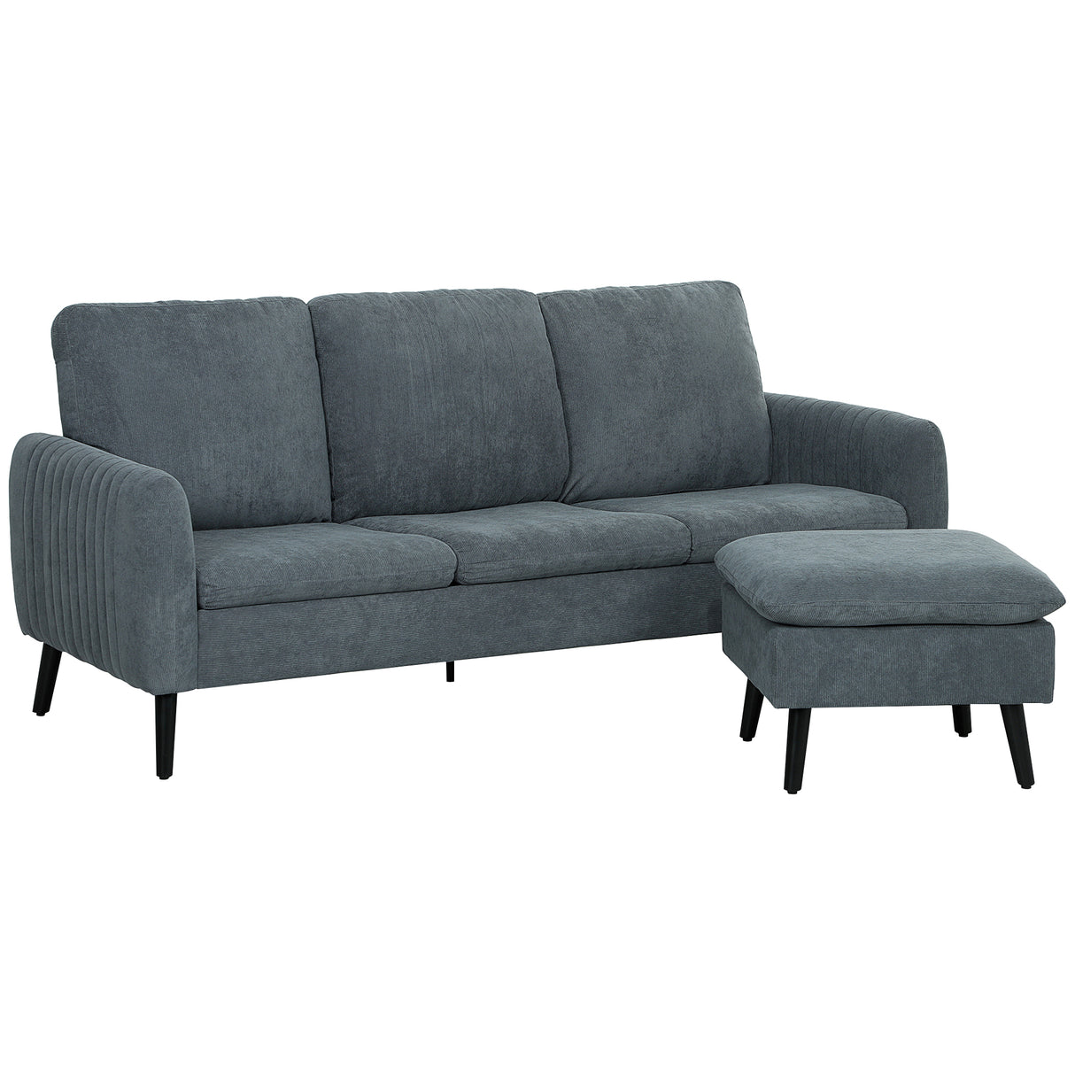 easycomfort easycomfort divano 3 posti angolare con chaise longue reversibile in tessuto effetto velluto 196x140x88 cm grigio carbone