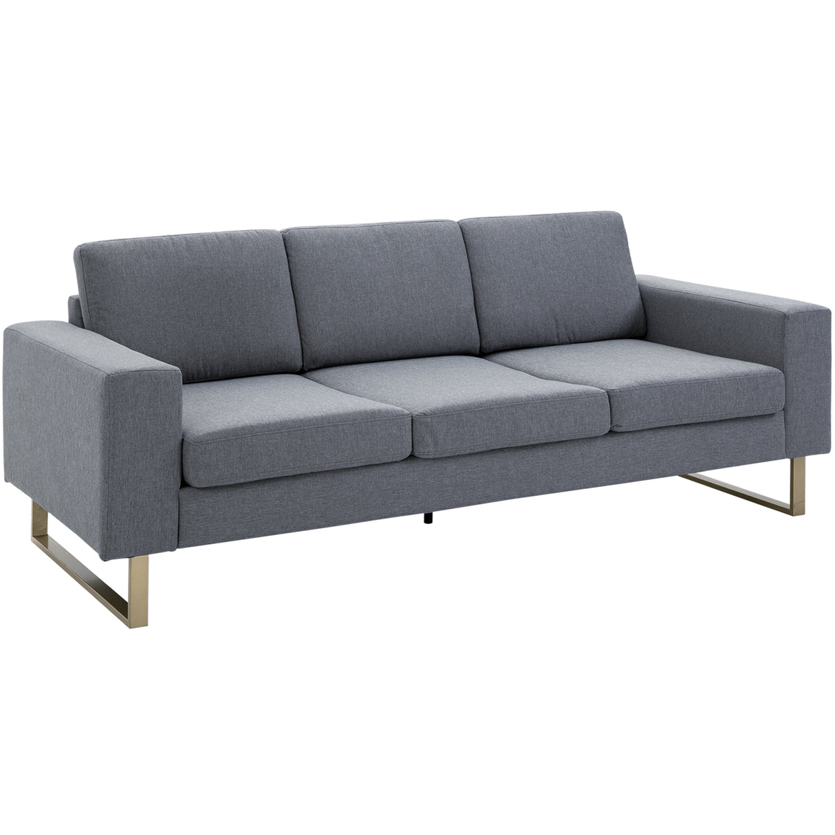 easycomfort easycomfort divano a 3 posti relax salotto con cuscini 200 82 78cm tessuto di lino grigio