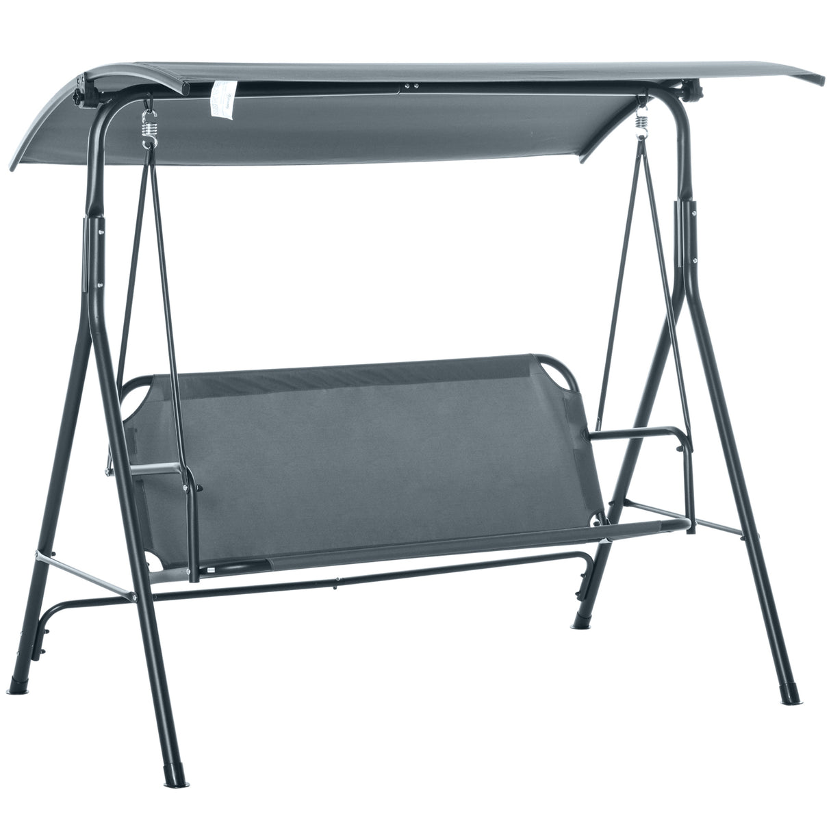 easycomfort easycomfort dondolo 3 posti con tettuccio inclinabile e cuscini in acciaio e poliestere 172x110x153 cm grigio
