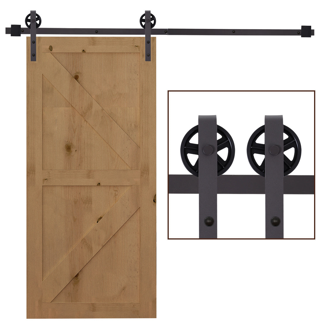 easycomfort easycomfort kit porta scorrevole 100kg max in acciaio con binario ganci fermi viti e bulloni 183x4x0 6 cm