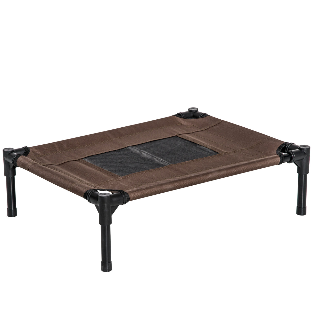 easycomfort easycomfort lettino per cani rialzato con seduta traspirante in acciaio e tessuto 61x46x18 cm nero e caffe