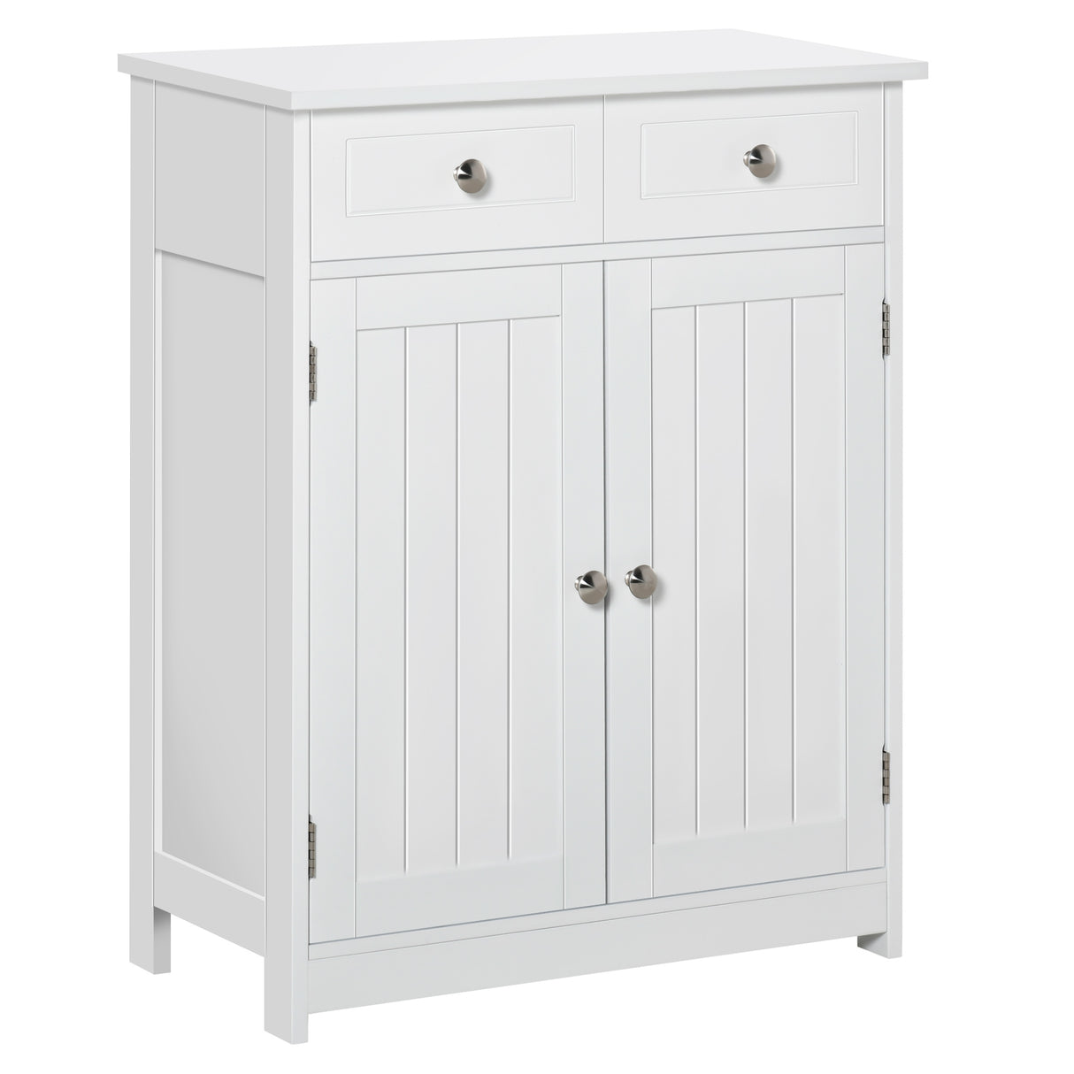 easycomfort easycomfort mobile bagno a 2 ante con ripiano regolabile e 2 cassetti in legno 60x30x75 cm bianco