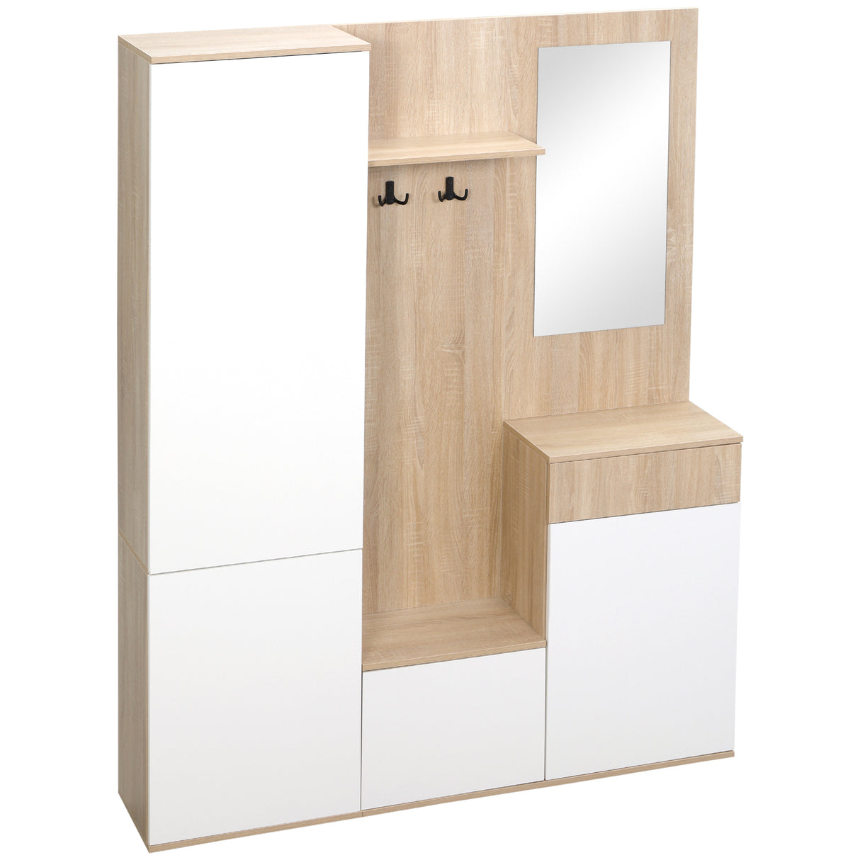 easycomfort easycomfort mobile da ingresso 4 in 1 in truciolato con specchio ganci e ripiani regolabili interni 145x29x184 cm
