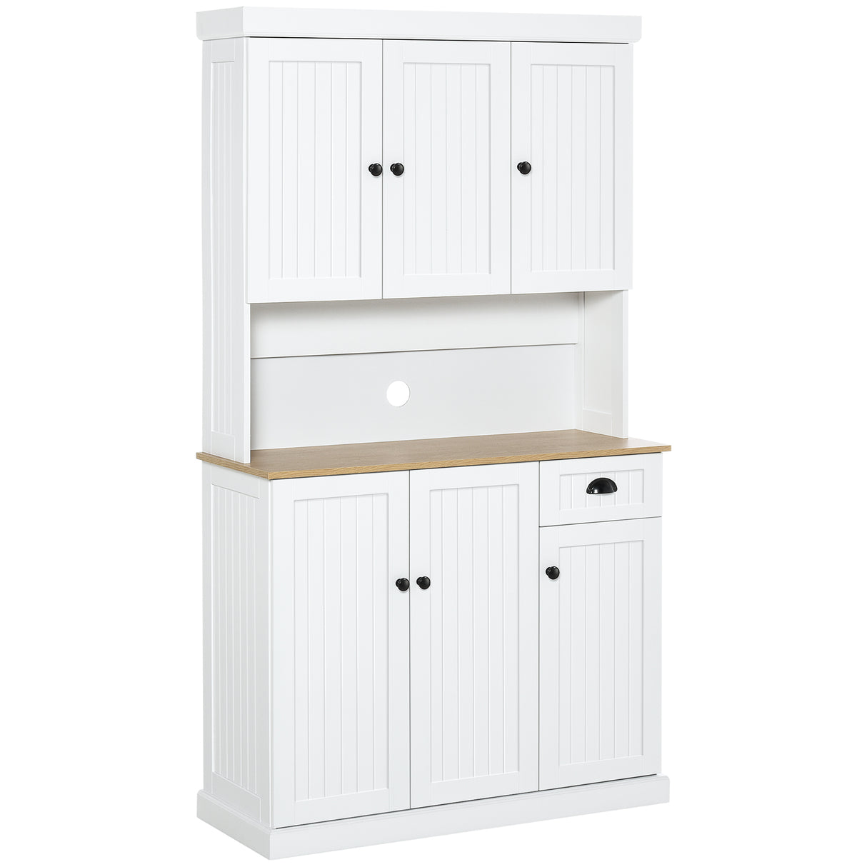 easycomfort easycomfort mobile dispensa cucina in legno con armadietti e cassetto stile country 101x39x180cm bianco