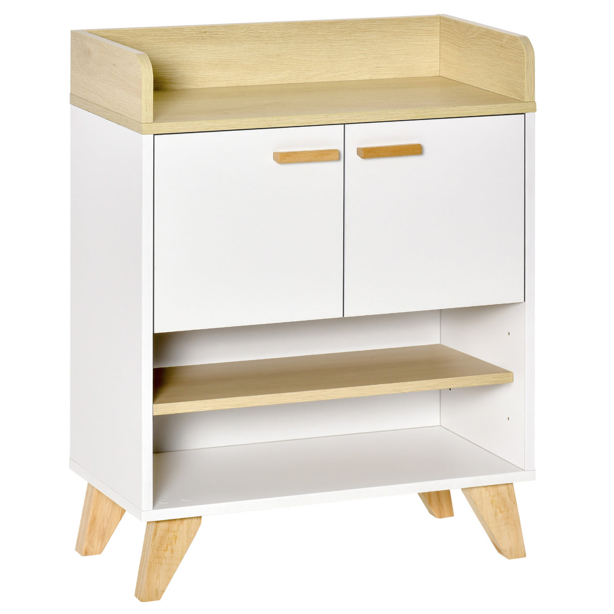 easycomfort easycomfort mobiletto multiuso con armadietto e ripiani aperti mobile da soggiorno cucina ufficio in legno bianco 60x30x78cm