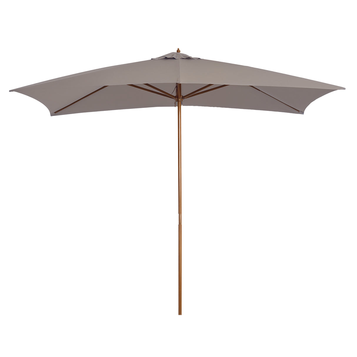 easycomfort easycomfort ombrellone da giardino 2x3 m impermeabile in legno con copertura rimovibile in poliestere grigio